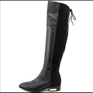 Knee-high leather suede lace guess boots 🔥🔥